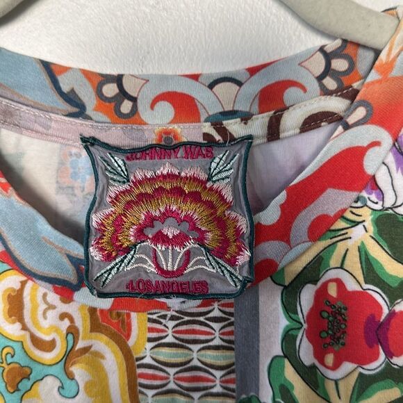 Johnny Was Catalina Block Floral Crewneck Top M-L - Picture 4 of 7